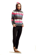 Full Sleeve Multicolor Zipper Hooded Sweatshirt - MODA ELEMENTI