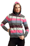 Full Sleeve Multicolor Zipper Hooded Sweatshirt - MODA ELEMENTI
