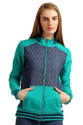 Full Sleeve Zipper Mix Sweatshirt - MODA ELEMENTI