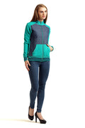 Full Sleeve Zipper Mix Sweatshirt - MODA ELEMENTI