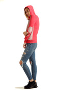 Full Sleeve Neck Buttoned Hooded Sweatshirt - MODA ELEMENTI