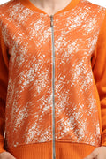 Orange Printed Warm Winter Sweatshirt - MODA ELEMENTI