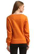 Orange Printed Warm Winter Sweatshirt - MODA ELEMENTI