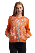 Orange Printed Warm Winter Sweatshirt - MODA ELEMENTI
