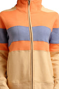 Block Striped Full Zipper Sweatshirt - MODA ELEMENTI