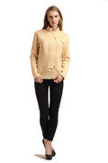 Solid Front Zipper Panel Sweatshirt - MODA ELEMENTI