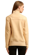 Solid Front Zipper Panel Sweatshirt - MODA ELEMENTI