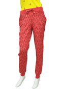 Red printed womens track pant