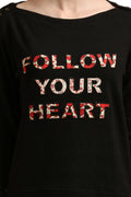 Follow Your Heart Full Sleeve Top - MODA ELEMENTI