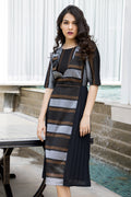 Geometric Wave Midi Dress - MODA ELEMENTI