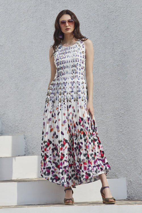 Feather Printed Maxi Dress