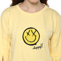 Yellow Solid Round Neck Winter Top - MODA ELEMENTI