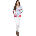 Birds Printed Zipper Sweatshirt - MODA ELEMENTI