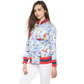 Birds Printed Zipper Sweatshirt - MODA ELEMENTI