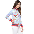 Birds Printed Zipper Sweatshirt - MODA ELEMENTI