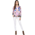 Butterfly Printed Zipper Sweatshirt - MODA ELEMENTI