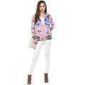 Butterfly Printed Zipper Sweatshirt - MODA ELEMENTI