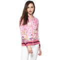 Floral Print Full Sleeve Zipper Sweatshirt - MODA ELEMENTI