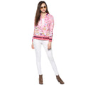 Floral Print Full Sleeve Zipper Sweatshirt - MODA ELEMENTI