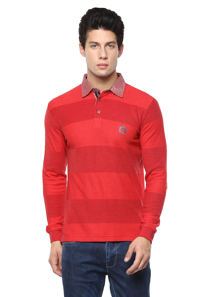 Axmann Full Sleeve Striped Collar T-shirt