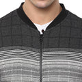 Axmann Full Sleeve Checkered Zipper Sweatshirt - MODA ELEMENTI