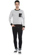 Axmann Striped Full Sleeve Round Neck Pullover - MODA ELEMENTI