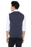 Axmann V Neck Self Designed Sleeveless Sweater - MODA ELEMENTI