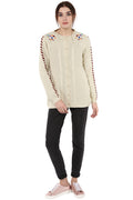 Minimal Floral Buttoned Cardigan - MODA ELEMENTI