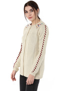 Minimal Floral Buttoned Cardigan - MODA ELEMENTI