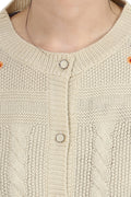 Minimal Floral Buttoned Cardigan - MODA ELEMENTI