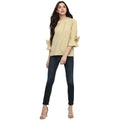 Bell Sleeve Self Design Round Neck Winter Top - MODA ELEMENTI