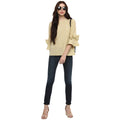 Bell Sleeve Self Design Round Neck Winter Top - MODA ELEMENTI