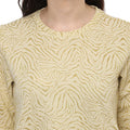 Bell Sleeve Self Design Round Neck Winter Top - MODA ELEMENTI