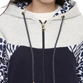 Arm Printed Zipper Hooded Sweatshirt - MODA ELEMENTI