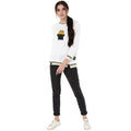 Off White Round Neck Patch Winter Top - MODA ELEMENTI
