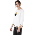 Off White Round Neck Patch Winter Top - MODA ELEMENTI