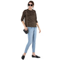 Round Neck Suede Design Winter Top - MODA ELEMENTI