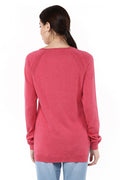 Solid Pink Full Sleeve Round Neck Jumper - MODA ELEMENTI