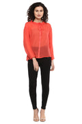 Front Tie Shirt Style Top - MODA ELEMENTI