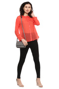 Front Tie Shirt Style Top - MODA ELEMENTI