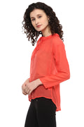 Front Tie Shirt Style Top - MODA ELEMENTI