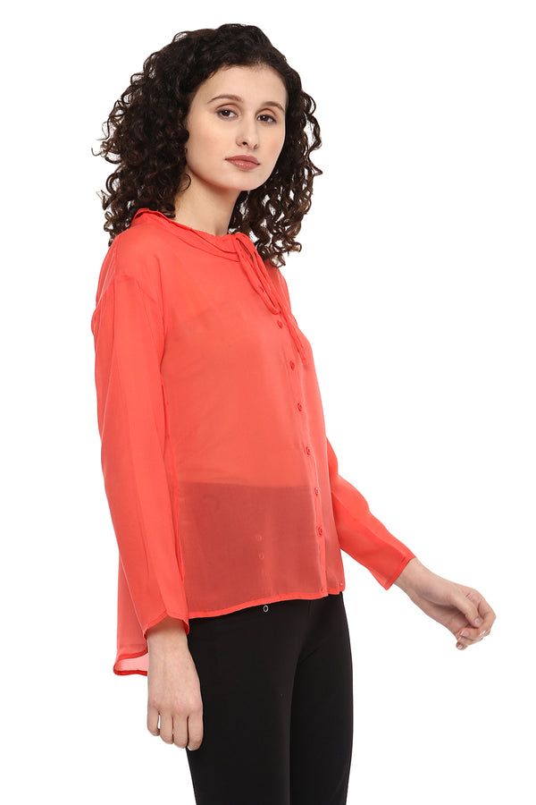 Front Tie Shirt Style Top - MODA ELEMENTI