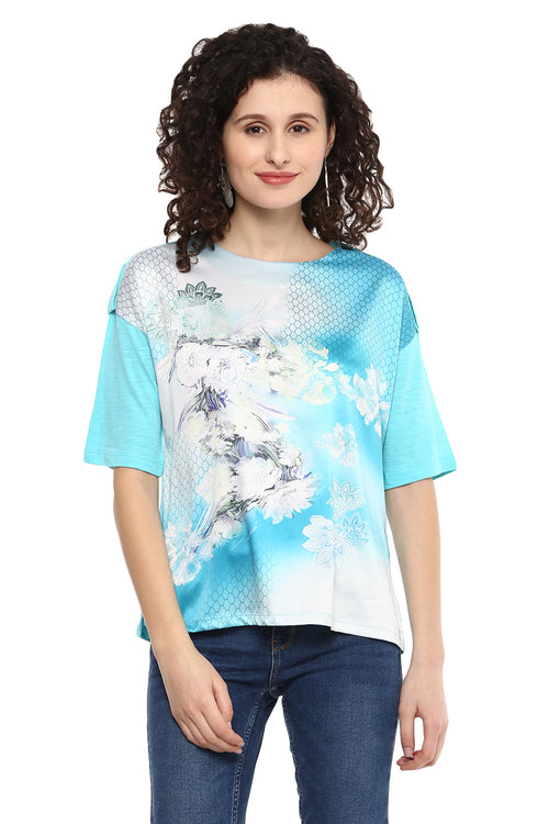 Self Designed Round Neck Top - MODA ELEMENTI