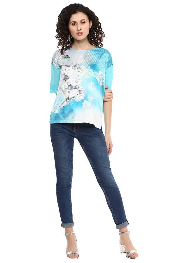 Self Designed Round Neck Top - MODA ELEMENTI