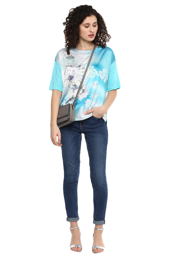 Self Designed Round Neck Top - MODA ELEMENTI