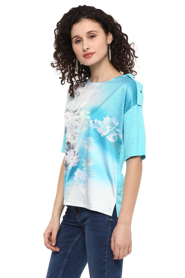Self Designed Round Neck Top - MODA ELEMENTI