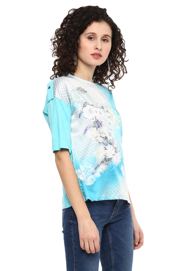 Self Designed Round Neck Top - MODA ELEMENTI