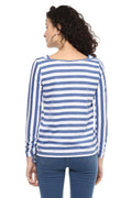 Striped Boat Neck Casual Top - MODA ELEMENTI