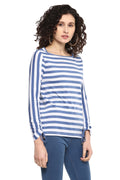 Striped Boat Neck Casual Top - MODA ELEMENTI