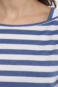 Striped Boat Neck Casual Top - MODA ELEMENTI